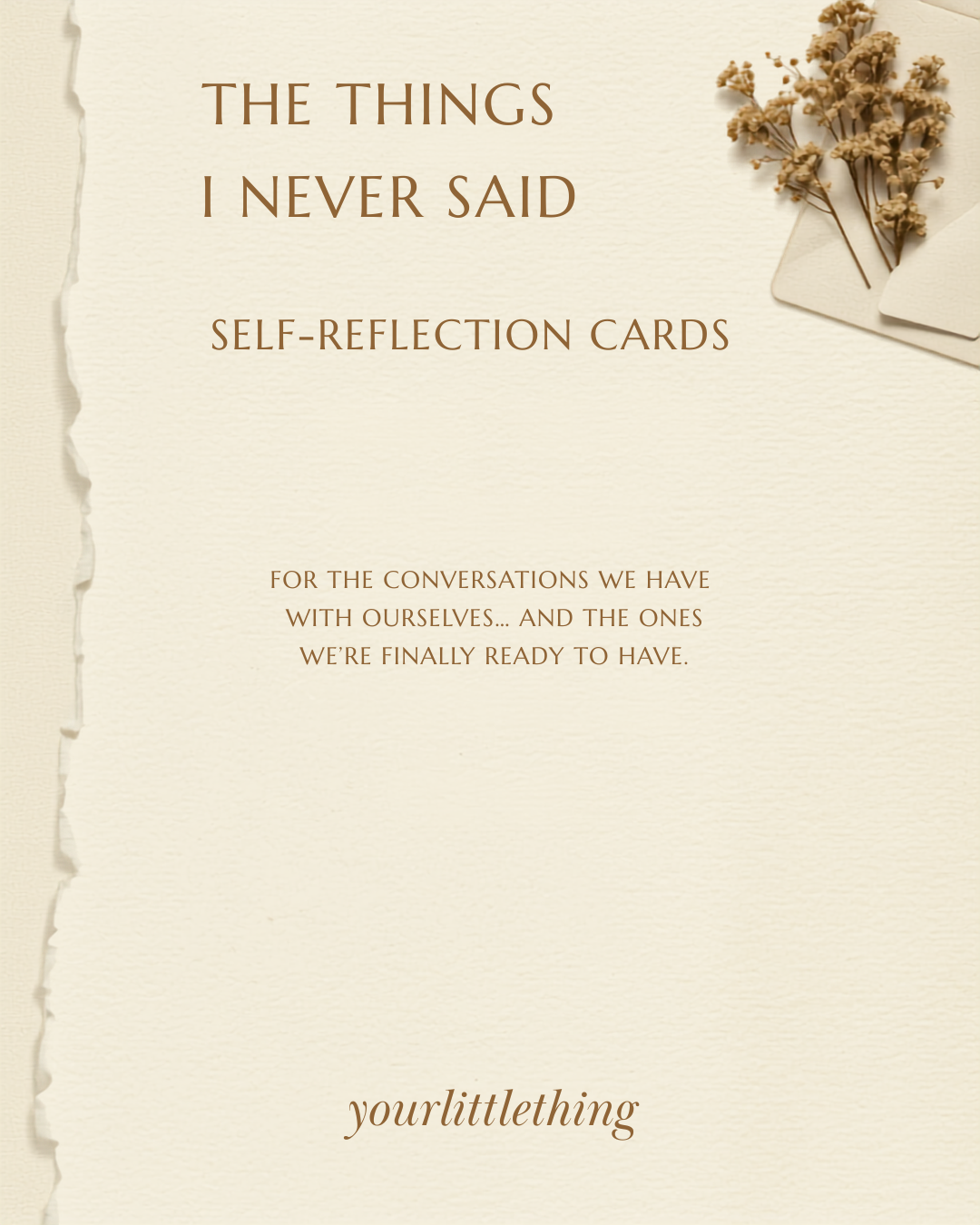 The Things I Never Said - Self-Reflection Cards