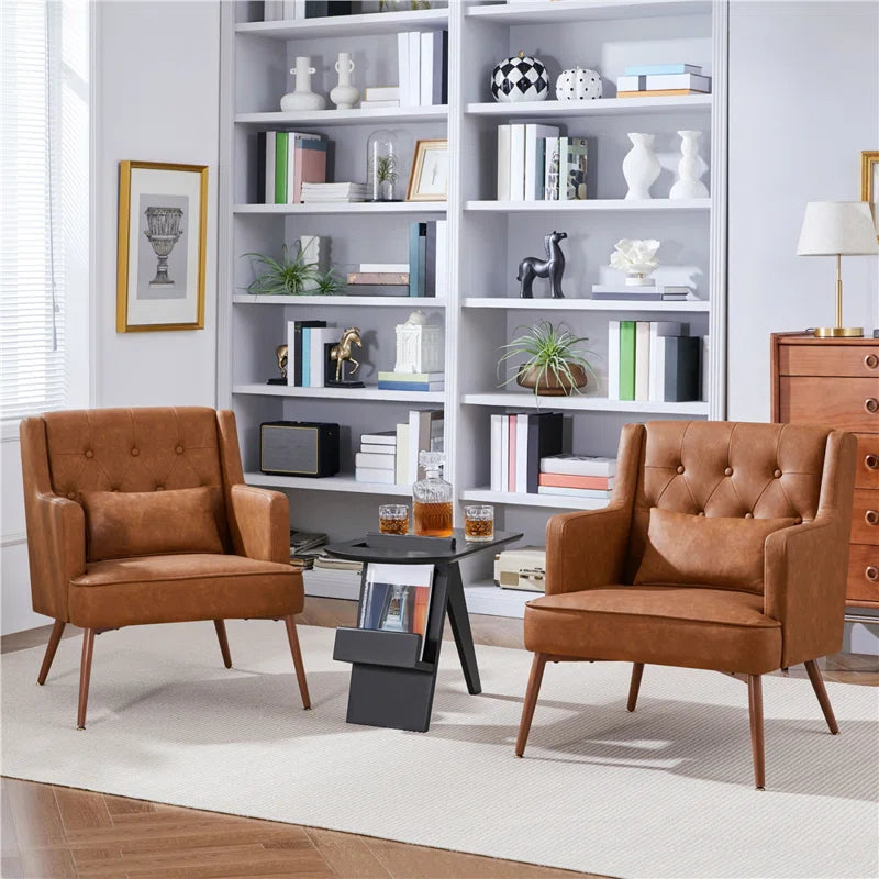 Contemporary Faux Leather Armchair – Sophisticated Comfort for Any Room