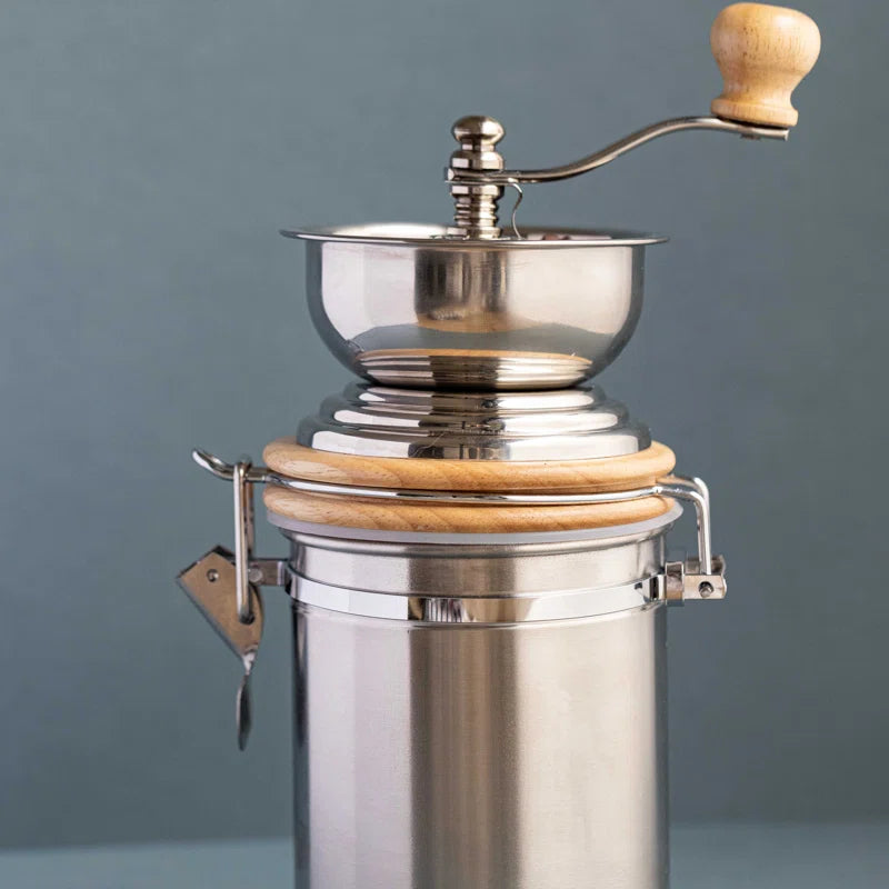 Stainless Steel Manual Burr Coffee Grinder - Precision Hand Crank Mill