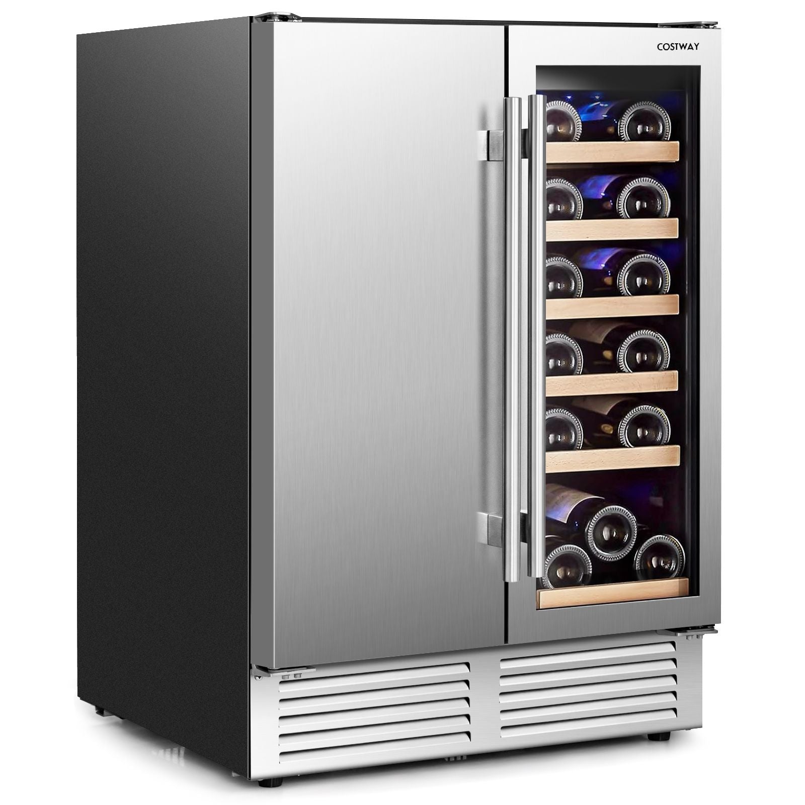 2-in-1 Beverage and Wine Cooler with High-Performance Compressor