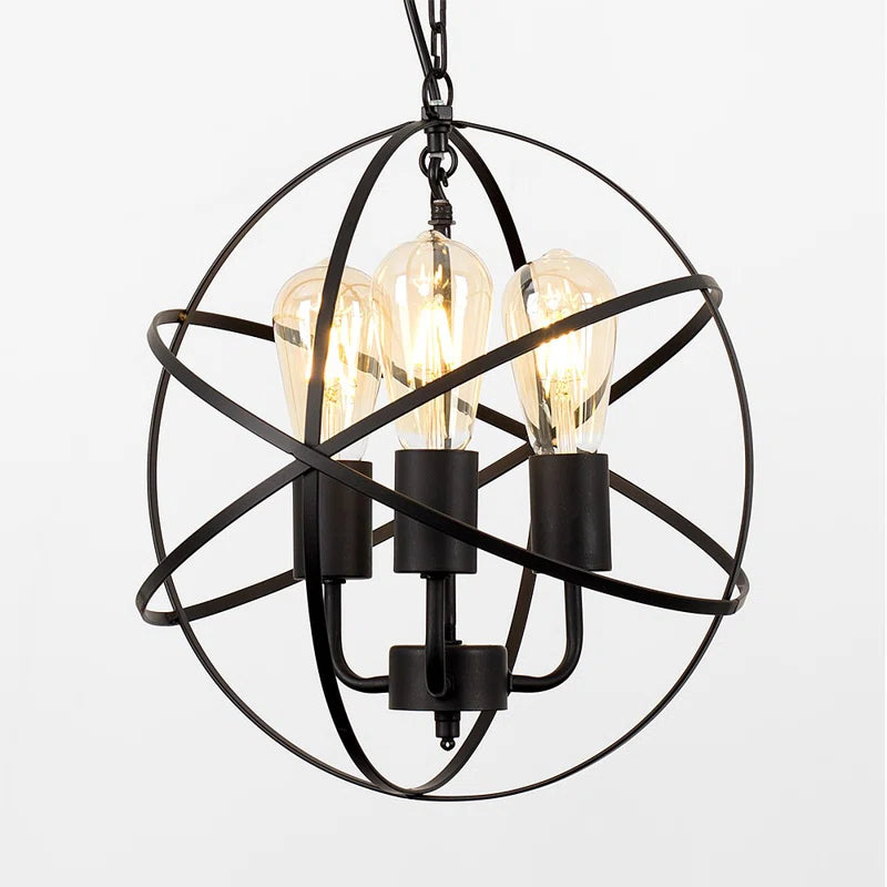 Glenview 3-Light Matte Black Sphere Pendant Light – Modern Elegance