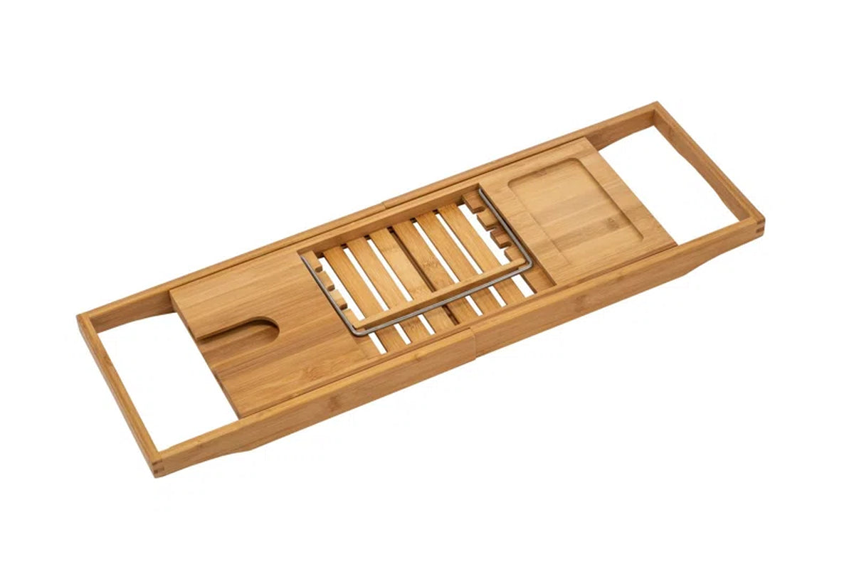 Bamboo Freestanding Bath Caddy – Elegant and Functional Bath Organizer