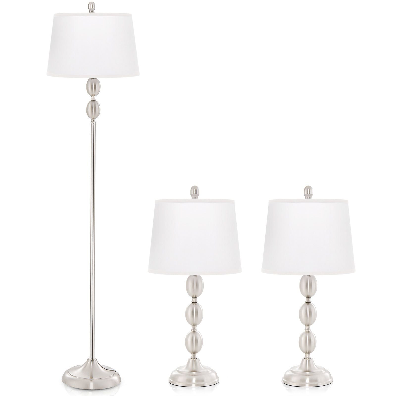 3-Piece Table and Floor Lamp Set with Eye-Care Shade – Elegant and Functional Lighting Solution