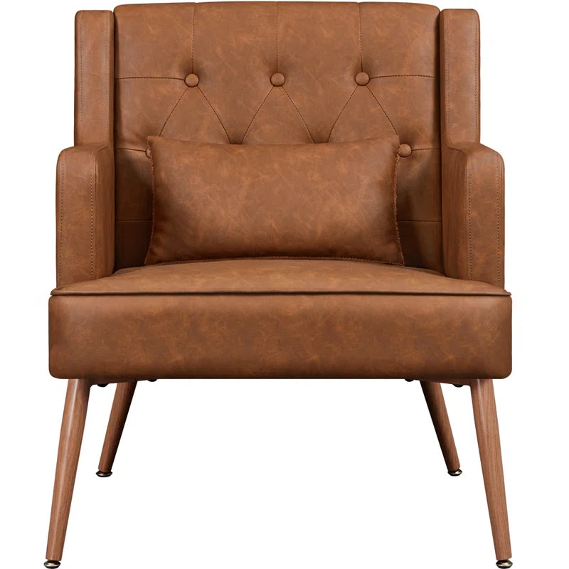 Contemporary Faux Leather Armchair – Sophisticated Comfort for Any Room