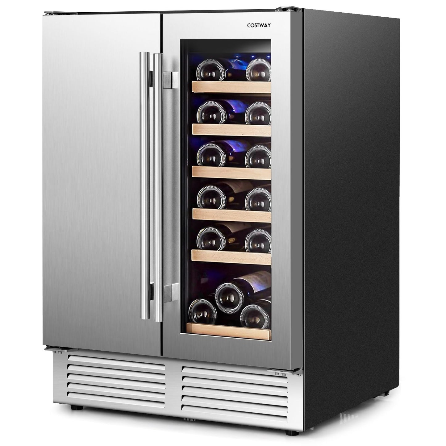 2-in-1 Beverage and Wine Cooler with High-Performance Compressor