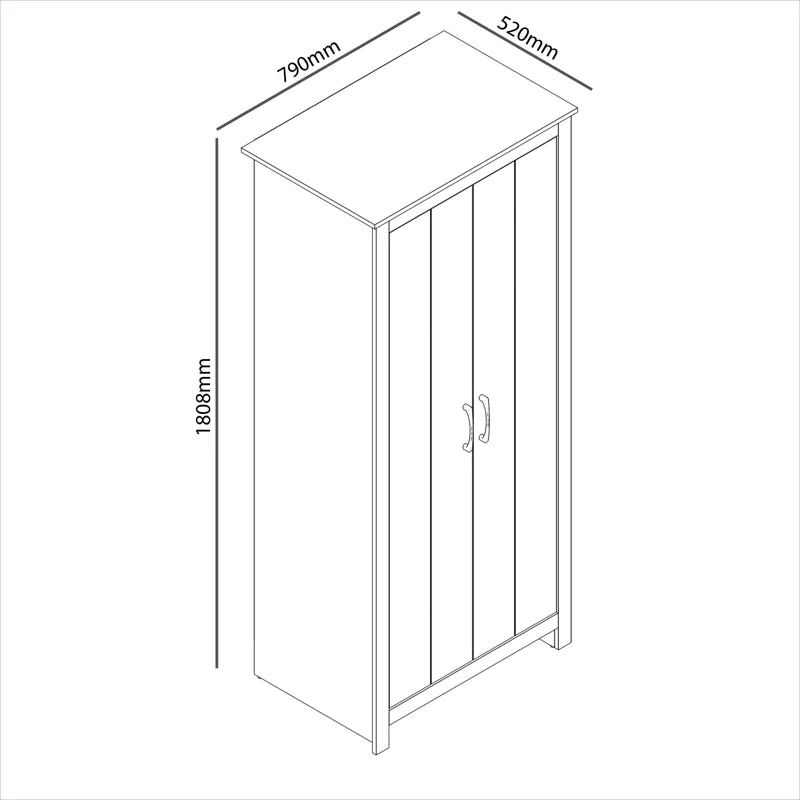 Limestone 2-Door Wardrobe – Stylish Manufactured Wood Storage Solution