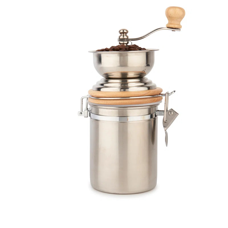 Stainless Steel Manual Burr Coffee Grinder - Precision Hand Crank Mill