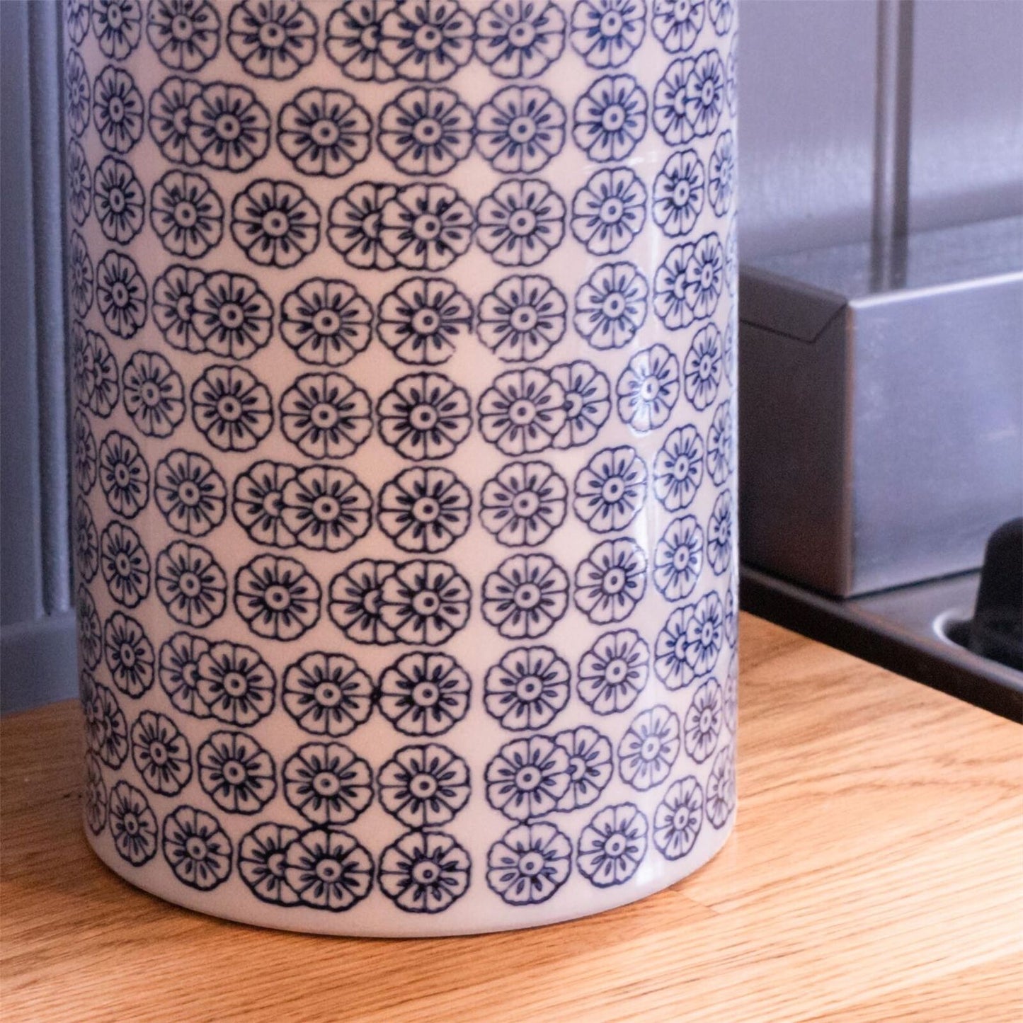 Hand-Printed Kitchen Canisters Tea/Coffee/Sug