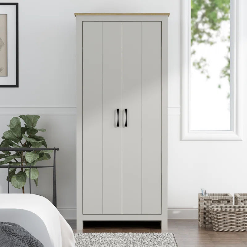 Limestone 2-Door Wardrobe – Stylish Manufactured Wood Storage Solution