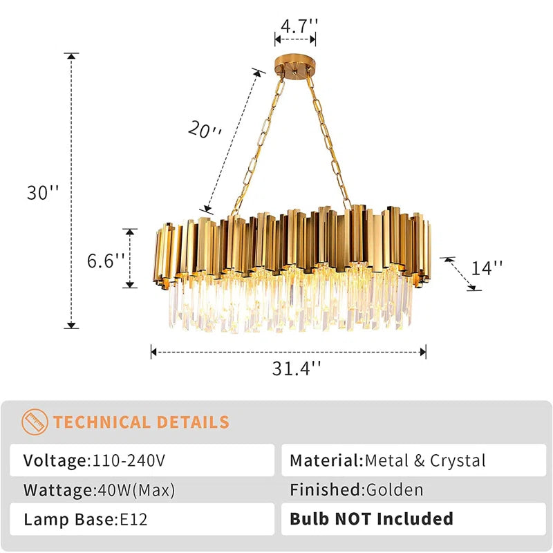 8-Light Unique Chandelier with Crystal Details – Sophisticated Statement Piece