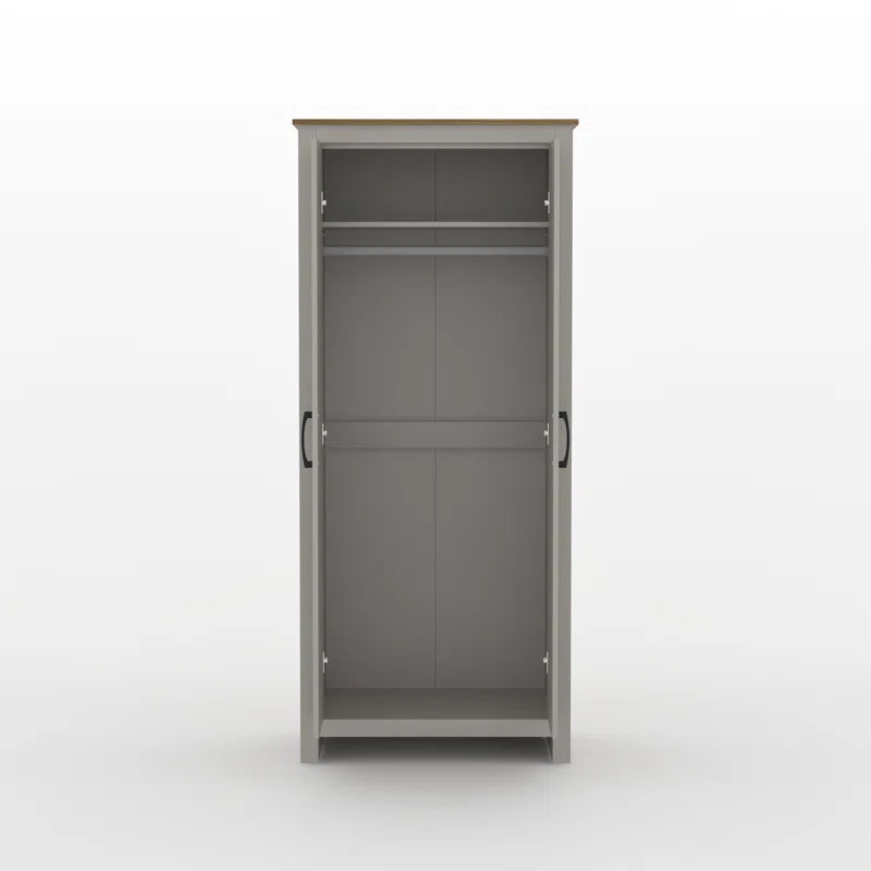 Limestone 2-Door Wardrobe – Stylish Manufactured Wood Storage Solution