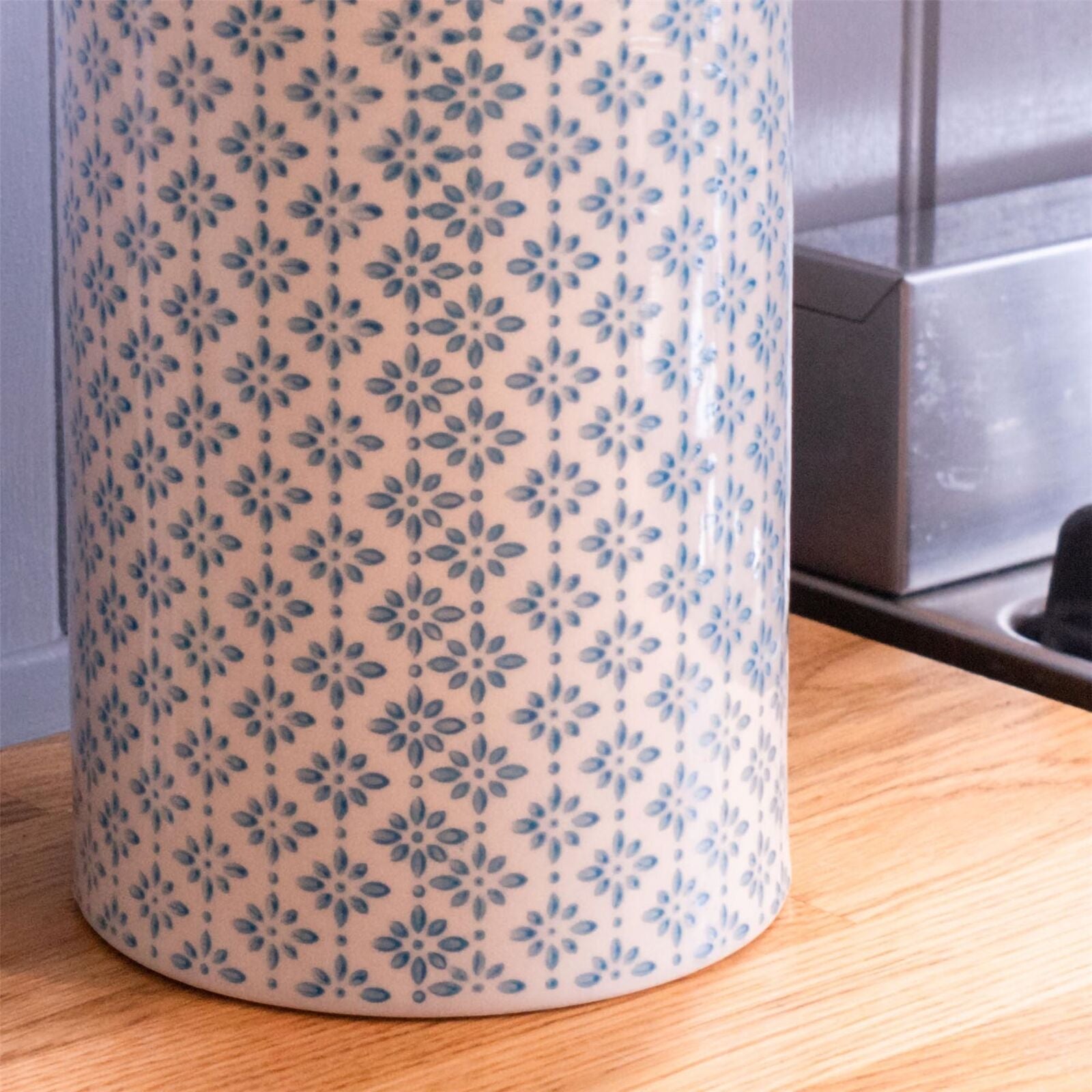 Hand-Printed Kitchen Canisters Tea/Coffee/Sug