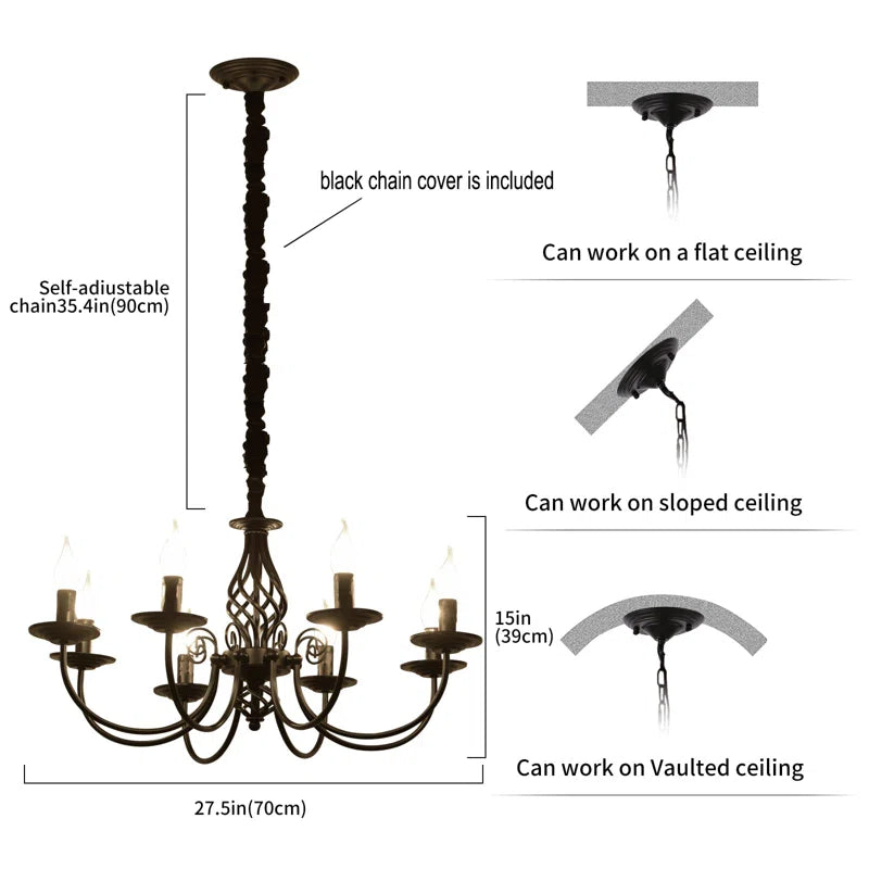 Dirksen 8-Light Chandelier – Timeless Candle Style Design